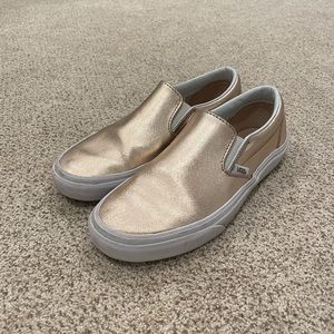 Vans Rose Gold Slip On Sneakers